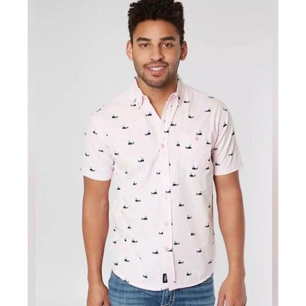 Artistry in Motion Pink/Black Men's Slim Tall Fit Whales Cape Cod Size XXL